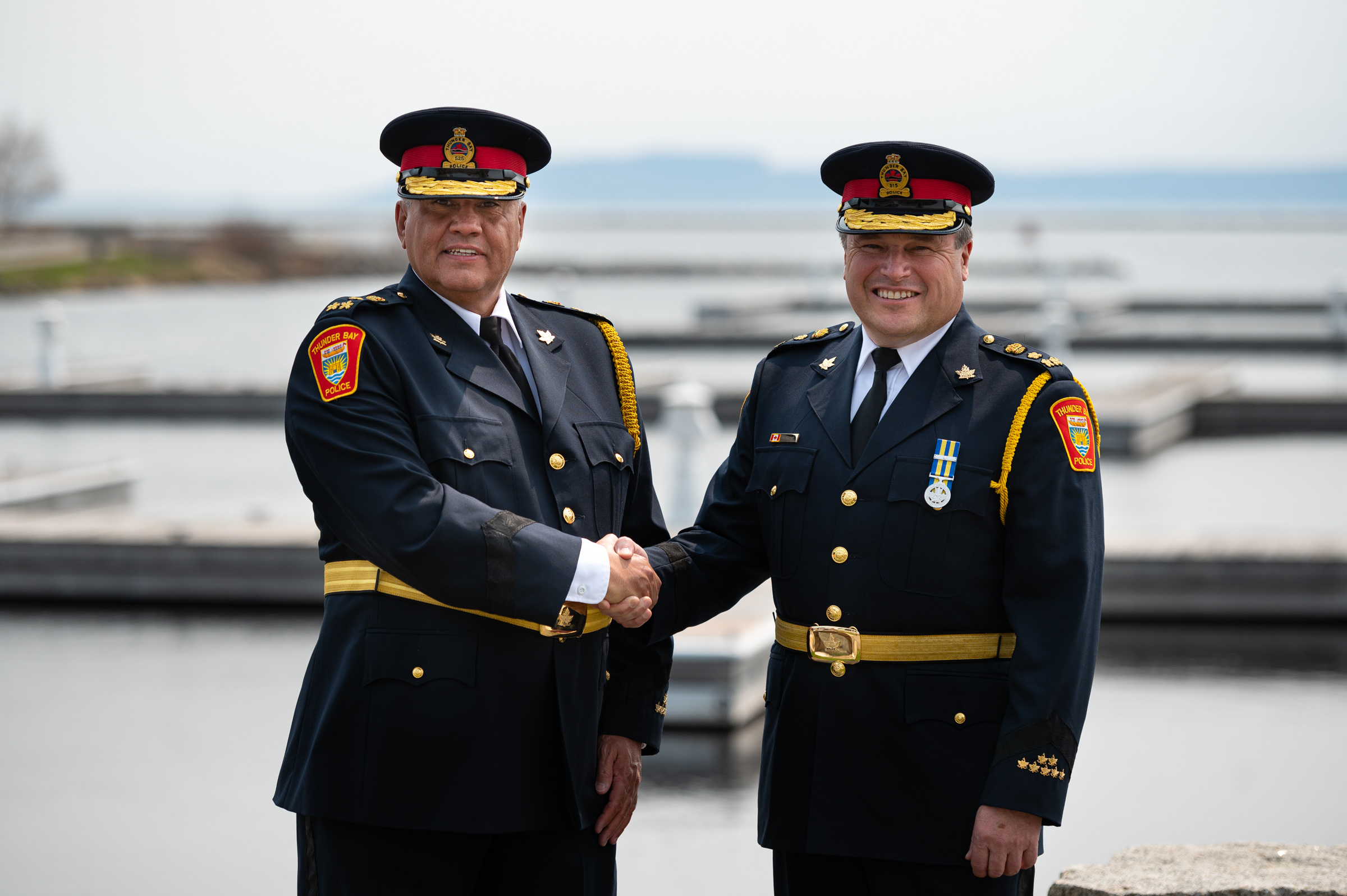 Chief Darcy Fleury with Retired Chief Dan Taddeo